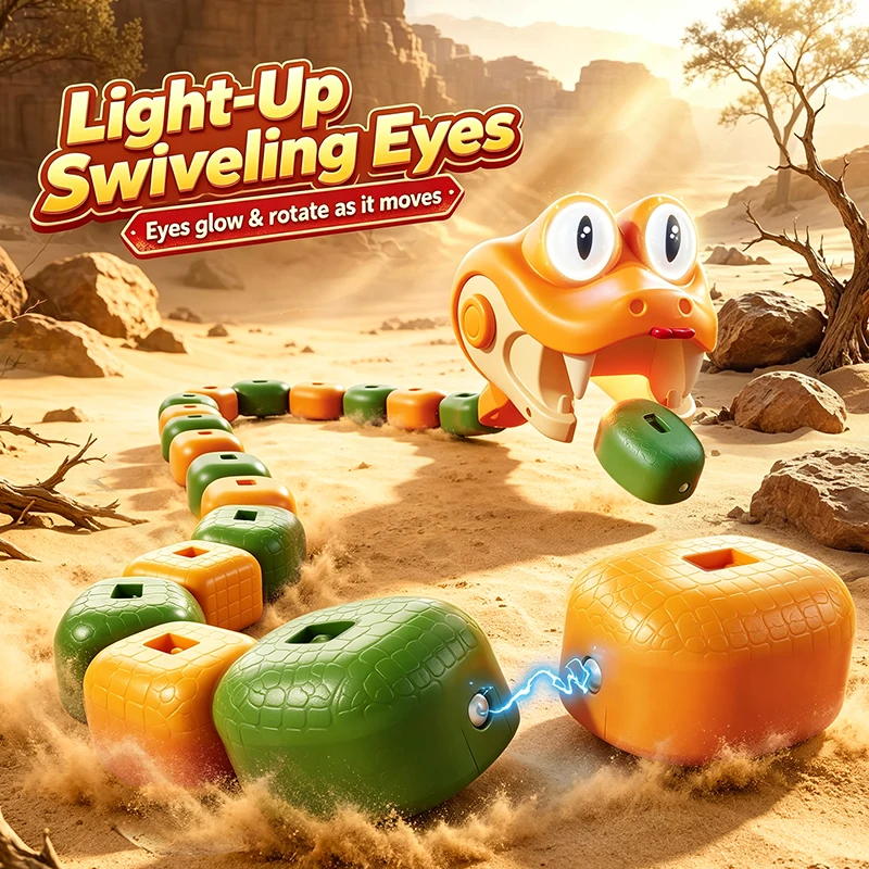 New RC Magnetic Eating Snake Remote Control Car Toy Animal Greedy Bean Devouring Car Interactive Educational Birthday Gift ﻿