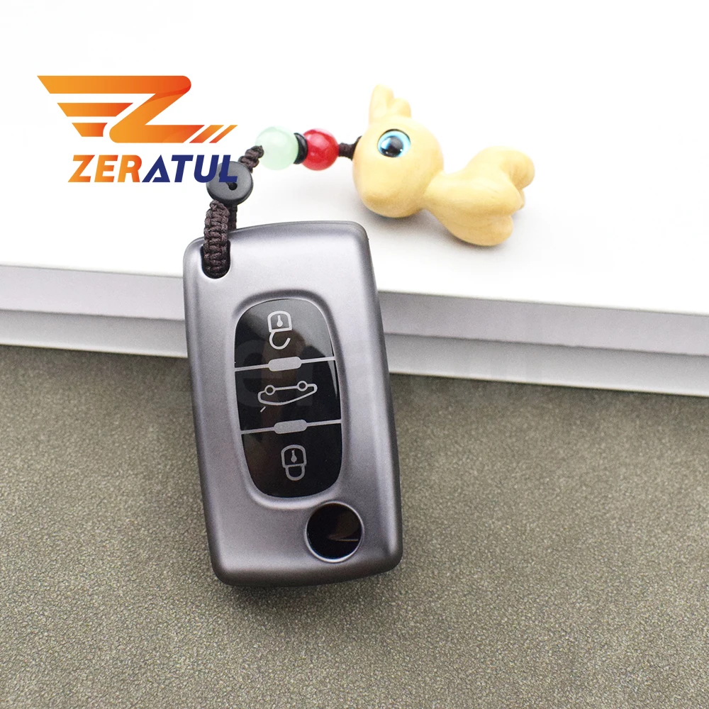 

TPU Gun Grey 2/3 Button Car Remote Key Case Cover for Peugeot 107 207 307 307S 308 407 607 for Citroen C2 C3 C4 C5 C6 C8