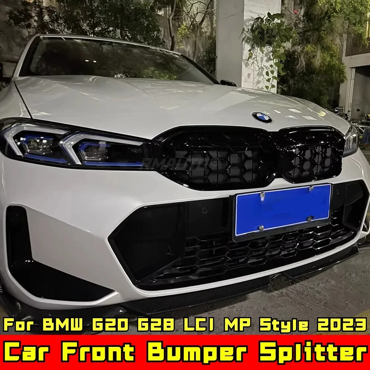 G20 G28 LCI Bumper Splitter Glossy Black MP Style Front Bumper Spoiler Cover Body Kit For BMW G20 G28 LCI 2023 Car Accessories