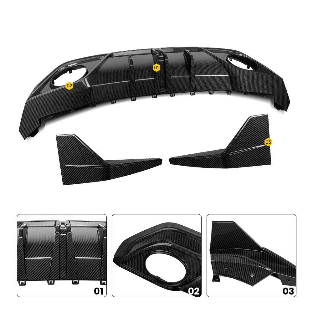 SOOQOO Hot Selling Carbon Fiber Car Bumper Rear Diffuser Lip for RS3 8Y Facelift Sportback Rear Diffuser