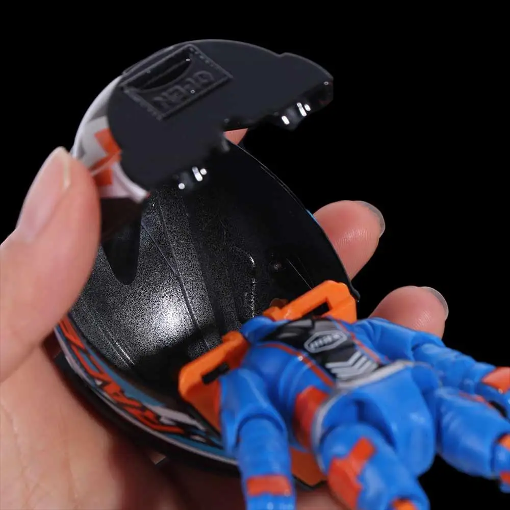 Deformation Helmet Simulated Motorcycle Rider Action Figure Flexible Transform Motorcycle Movable Limbs Alloy