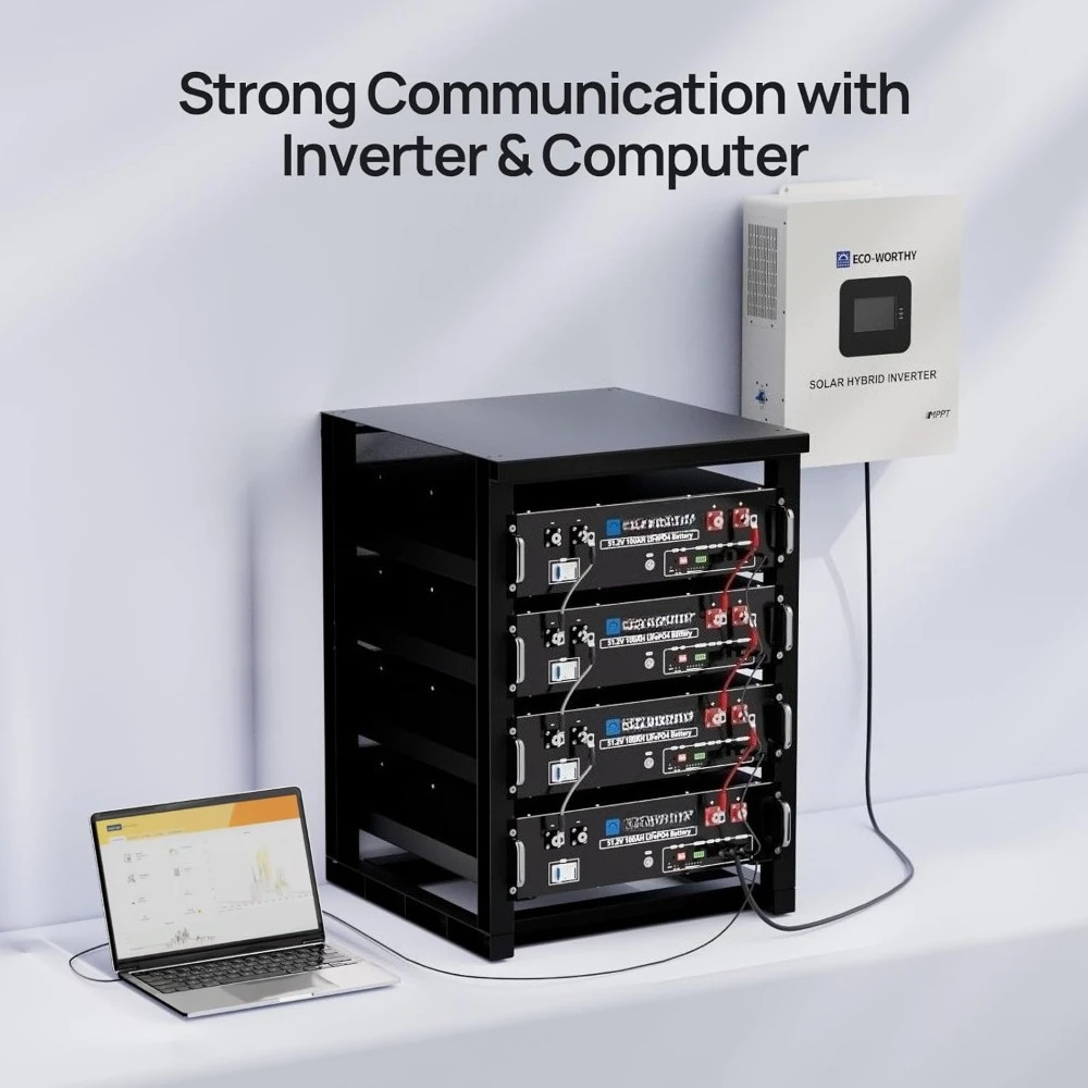 48V 100Ah Lithium Battery,5.12kWh Capacity, Server Rack Battery with Bluetooth,6000 Cycles,3U Chassis,Perfect for Off-Grid