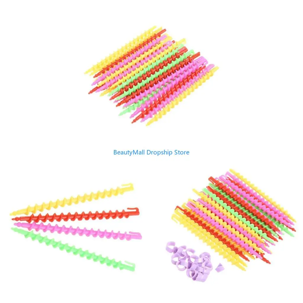 40JD 1Bag Long Plastic Styling Barber Salon Tool Hairdressing Hair Perms Rod
