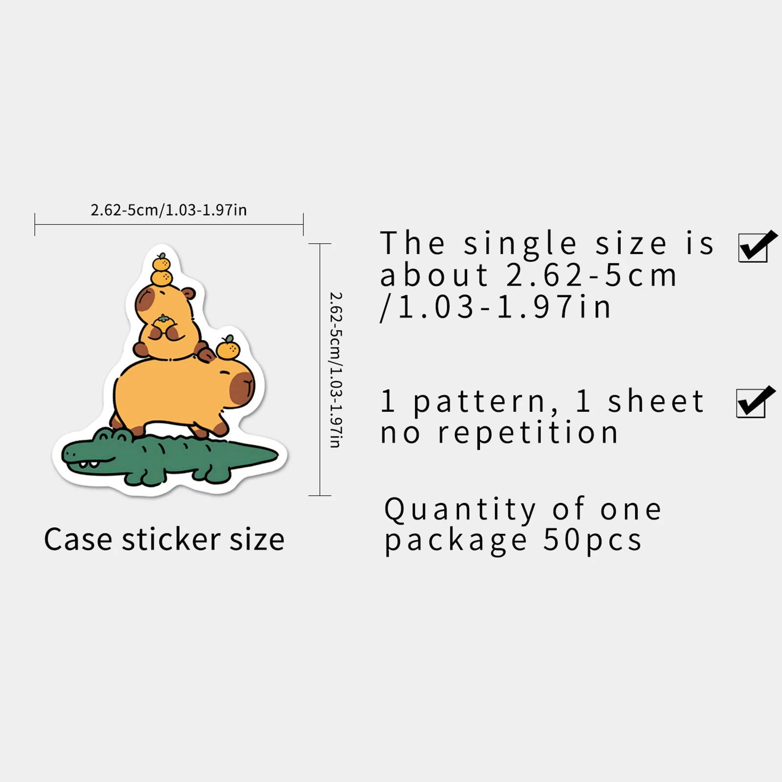 50 stuks schattige dierenstickers grappige capibara waterdichte stickers waterdichte capibara stickers voor volwassenen waterflessen laptop