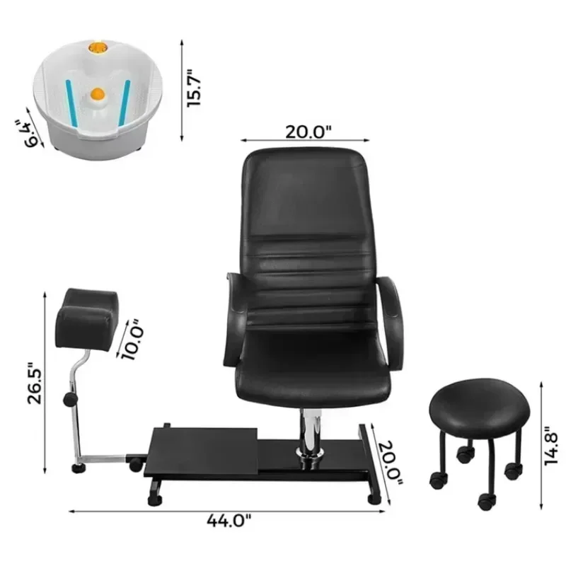 Professionally Hydraulic Pedicure Chair With Massage Basin Nail Salon Spa Chair