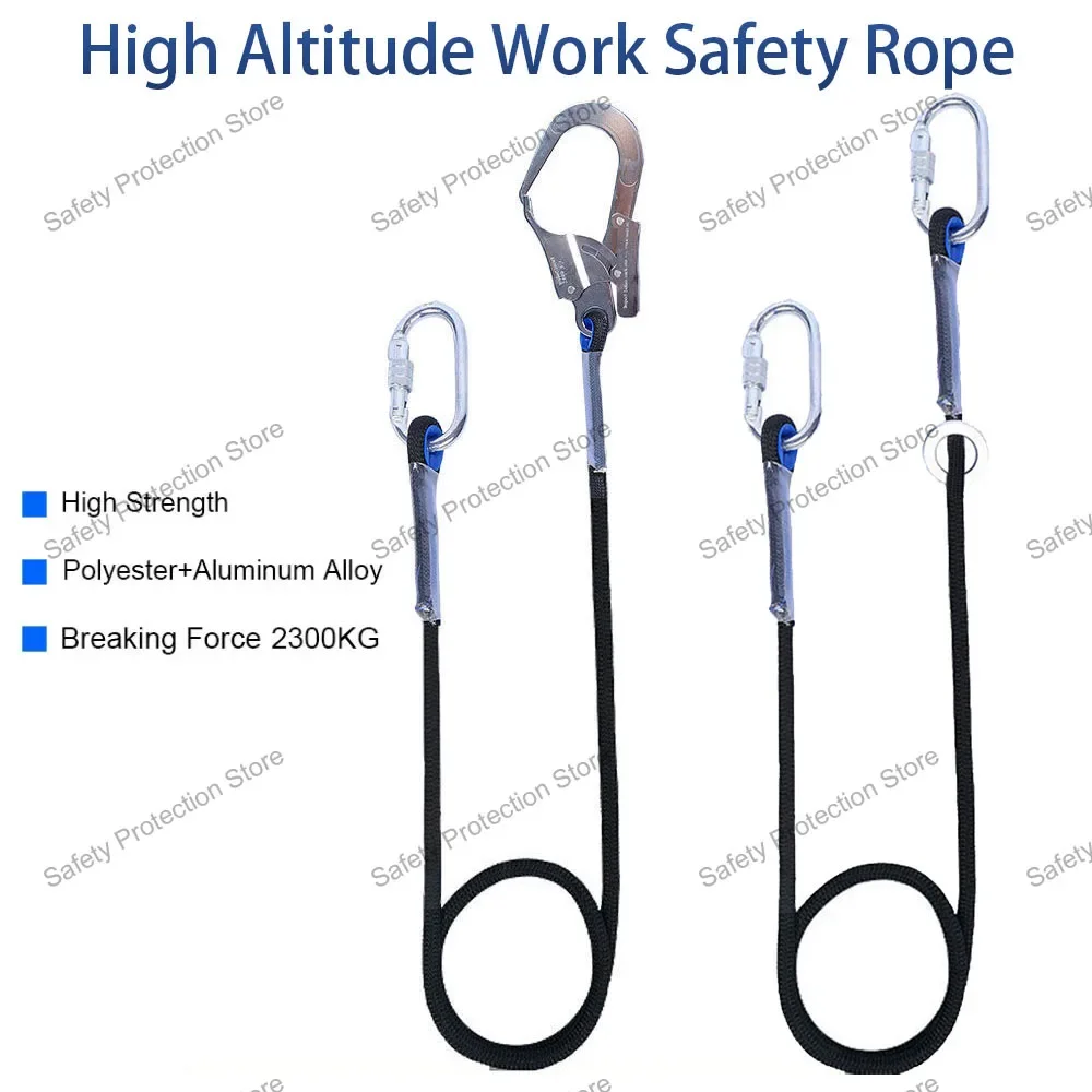 High Altitude Work Safety Belt Rope Hook Electrician Protective Safety Harness Rope Wear Resistant Anti Fall Buffer Safety Rope