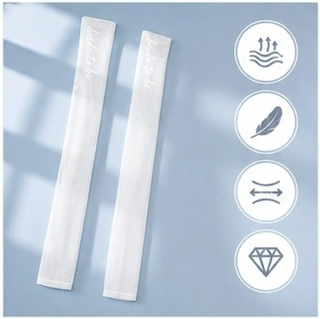 1Pair Long White Fingerless Bridal Gloves Mesh Tulle Sheer Lace Wedding Dress Gloves for Bride Party Wedding Sleeves