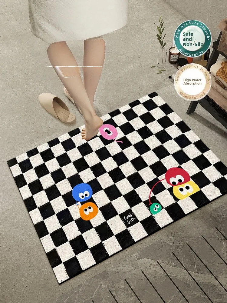 

Мягкий силиконовый коврик Batoom, впитывающий нескользящий, без заусенцев, грязеотталкивающий домашний коврик для ног, легко чистящийся напольный коврик для ванны, удобный