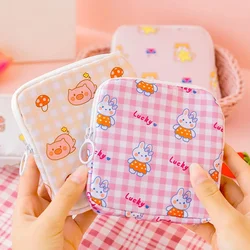 Kawaii Makeup Pad Bear Napkin Bag for Women and Girls, Storage Bag, Purse, Sanitary Napkin Bag, Mini Data Cable Organizer