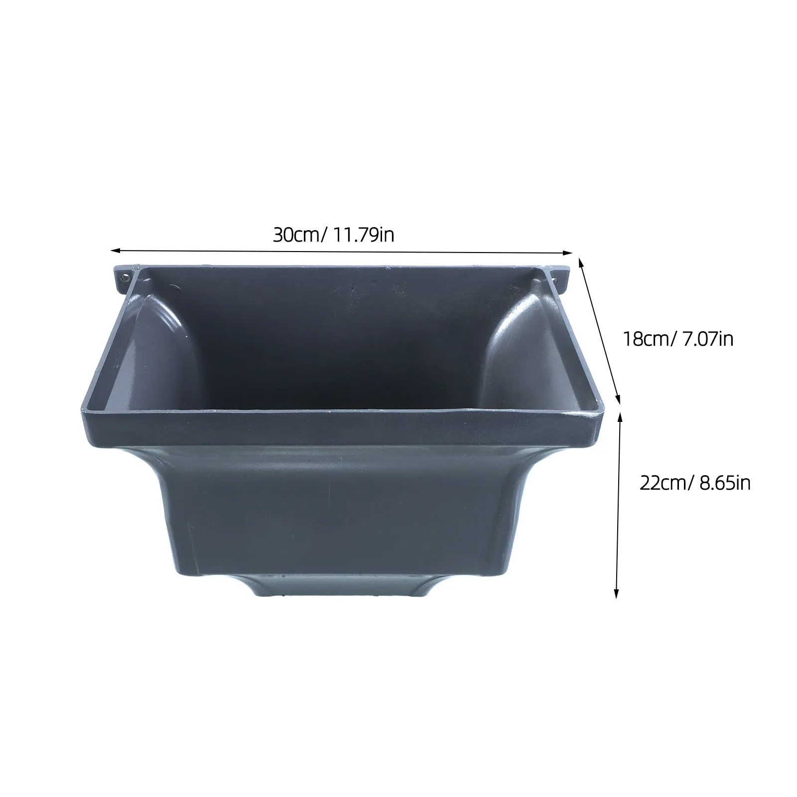 Grey Aluminum Rainwater Collector Diverter 30x22x18cm Curved Downspout Adapter Gutter Fitting for Roof Yard Slope Drainage