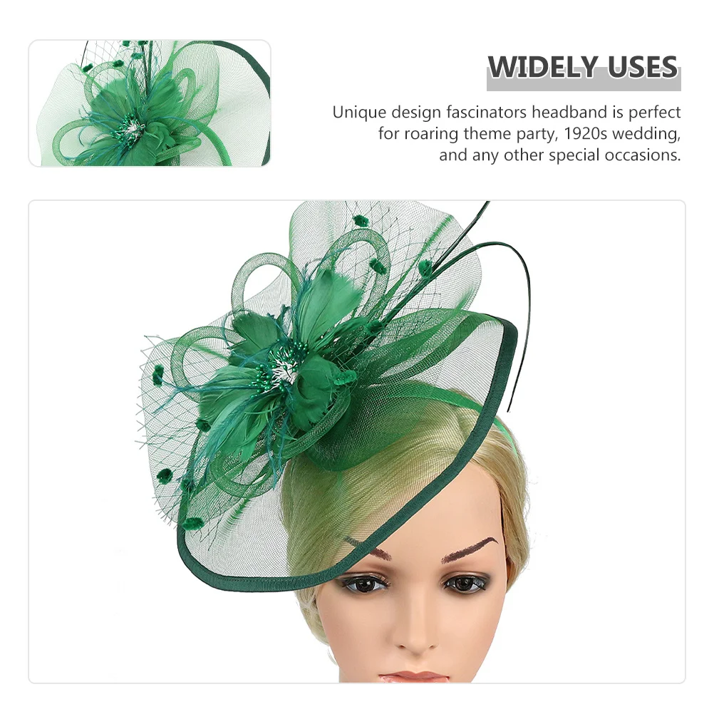 صافي تول الفاسناتور مشبك شعر عقال 20S 1920S خمر النساء قبعة حفلات الزفاف الشاي كوكتيل الكنيسة الحدث التبعي #6