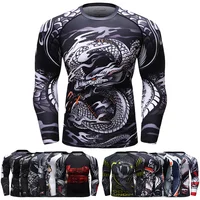 Chie Grappling Wear-camisetas de boxeo bjj para hombre, blusas atléticas para correr, camisetas de compresión para gimnasio, Jiu jitsu gi Rashguard, UPF 50 +