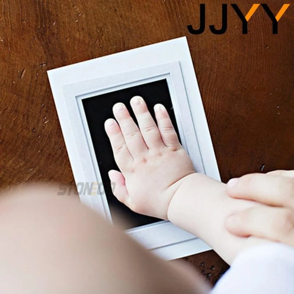 

DIY Handprint and Footprint Kit Ink Pads Photo Frame Baby Shower Gift Safe Clean Souvenir Accessories for Toddlers