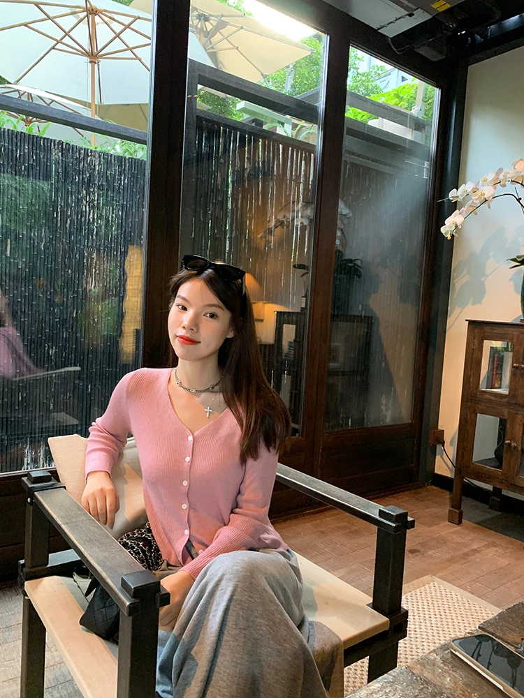 

Женский вязаный кардиган с V-образным вырезом, длинный, из смесовой шерсти и шелка, с открытым передом, осенний, для ношения как верхняя или нижняя одежда, повседневный стиль