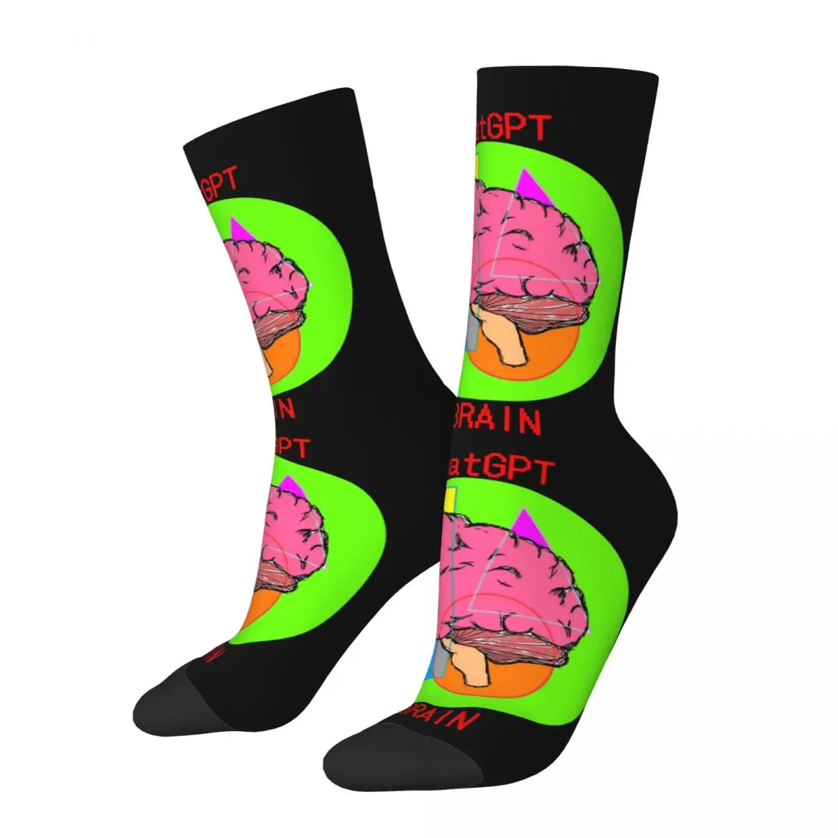 

Hip Hop Retro ChatGPT Brain Crazy Men's compression Socks Unisex Chatbot Openai Harajuku Seamless Printed Funny Crew Sock