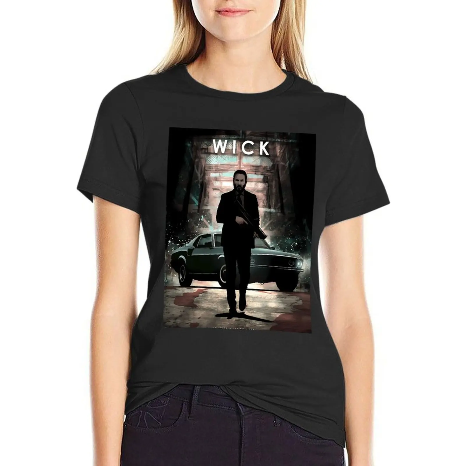 John Wick T-Shirt heavyweights animal prinfor black t-shirts for Women