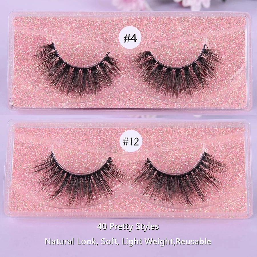 Lashes Bulk Wholesale 10/30/50/100 Pairs 3D Faux Mink False Eyelashes Natural Makeup Eyelash Extension Cross Volume Soft Fake