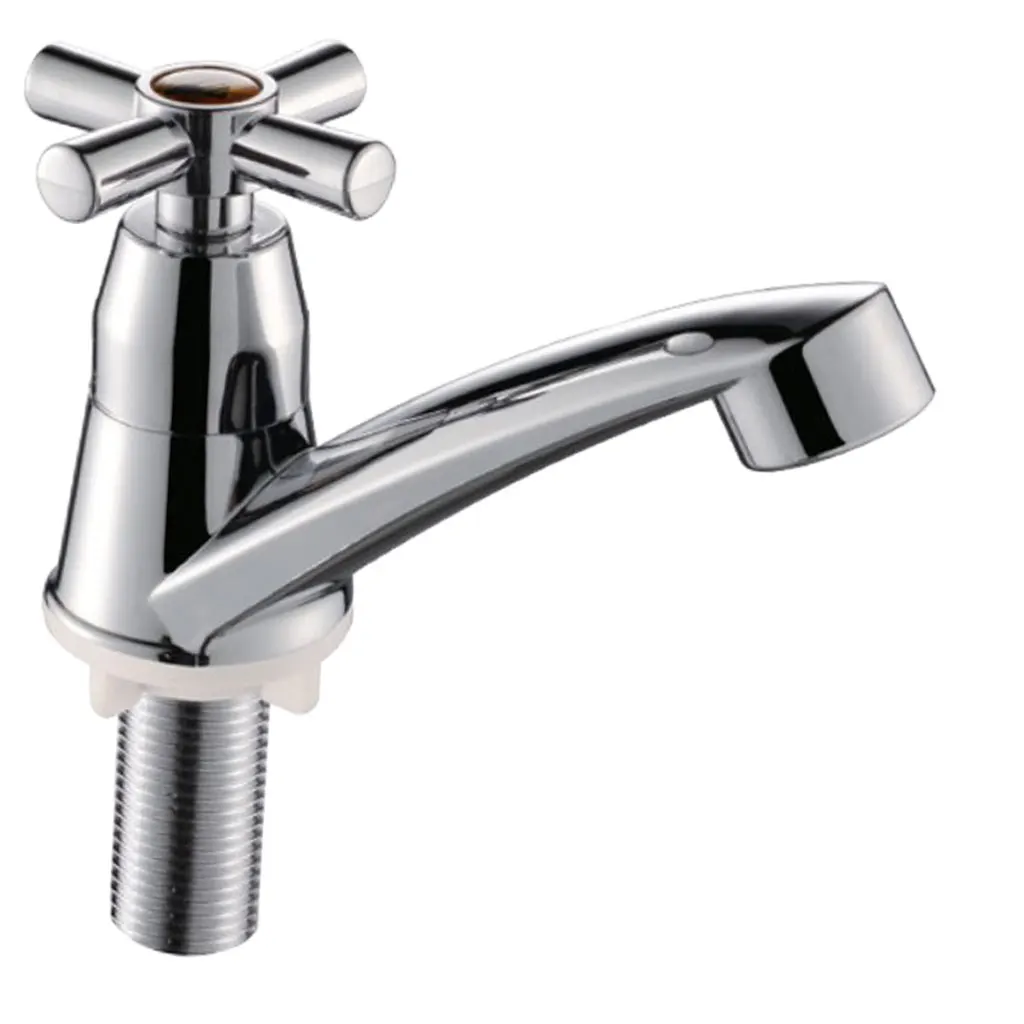 Sink Faucet Spiral Design Plastic Chrome Plated Water Tap Single Handle for Kitchen Countertop and Basin