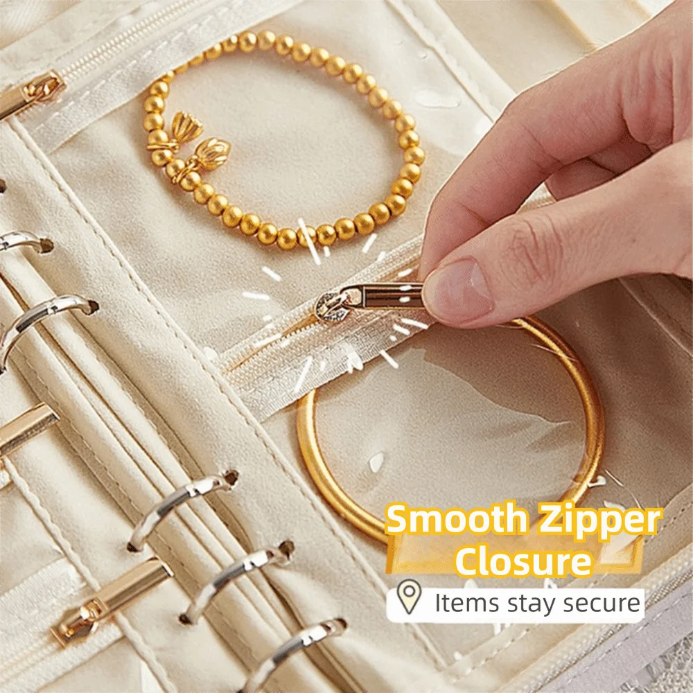 

Fashion Travel Jewelry Organizer Rose Pattern Delicate Jewelry Storage Bag Large Capacity 5Pcs Inner Page Jewelry Display Case