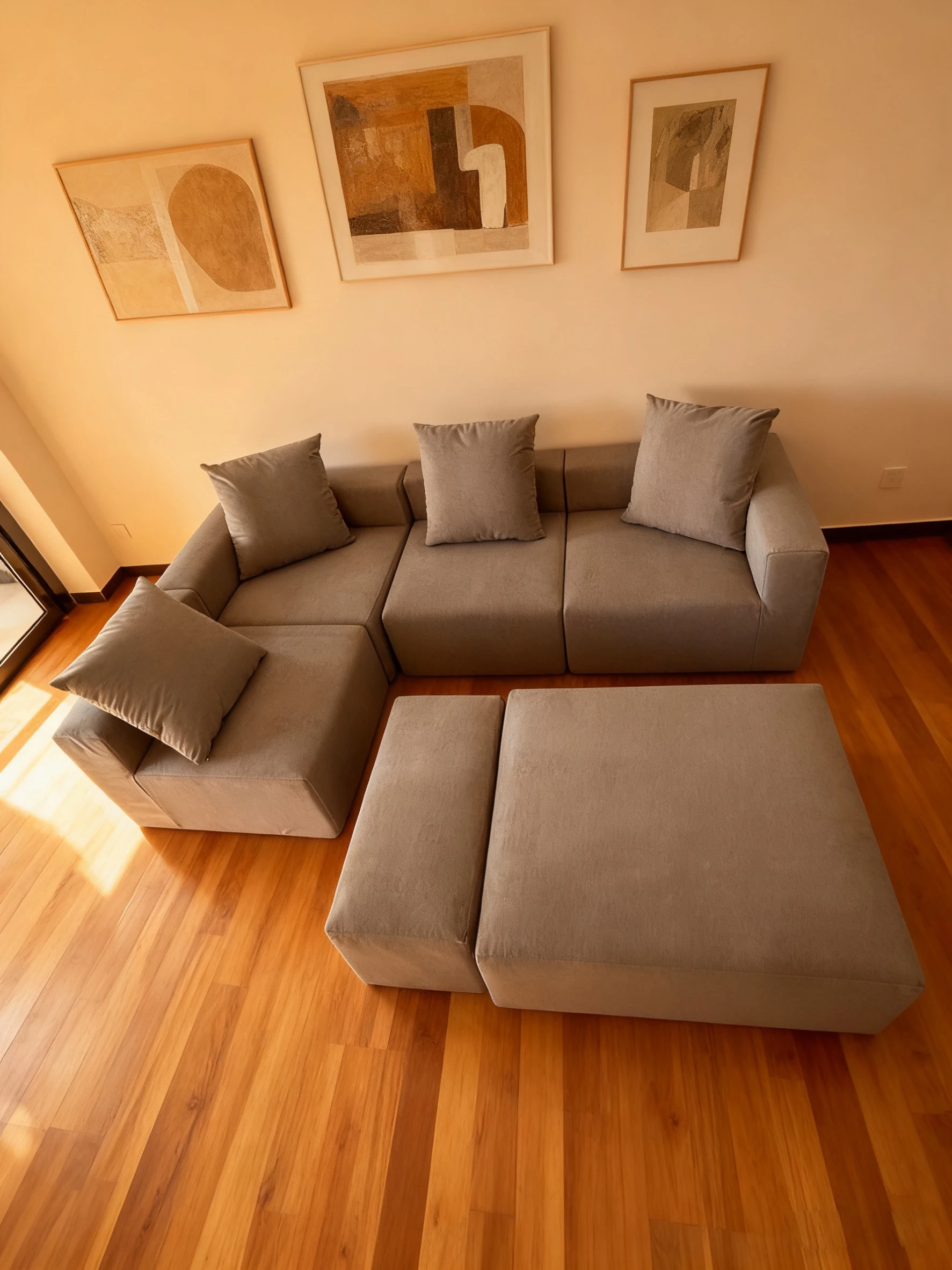 طقم أريكة وحدات بتصميم عصري، أريكة تجميع التعبئة والتغليف المفرغة لمجموعة أريكة ضغط غرفة المعيشة في الشقة