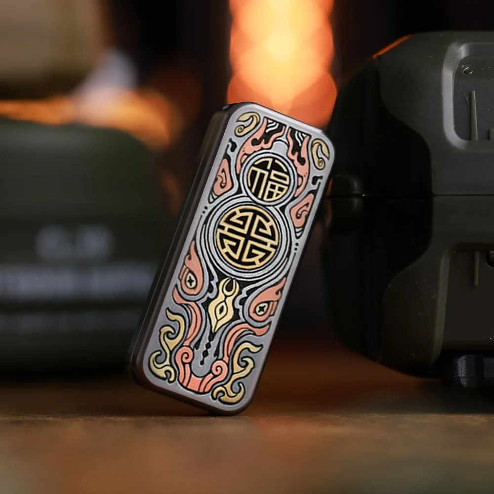 CHENYUEDC Year of The Horse Resonant Buckyball Mechanical Titanium Alloy Track Fingertip Push Card Decompression Toy