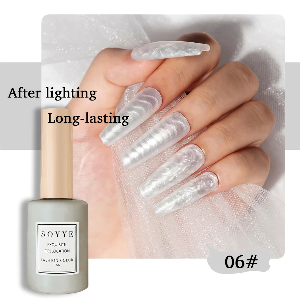 

Pearl White Twist Gel Polish – Textured Nail Art Design, 28+ Days Wear & Glossy, UV/LED Cured Salon-Grade
