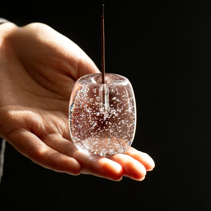 

Вставка для благовоний из чистого хрустального стекла ручной работы, украшение для благовоний, бытовая крышка, чаша, держатель для чайника, аксессуары для чайной церемонии, подставка