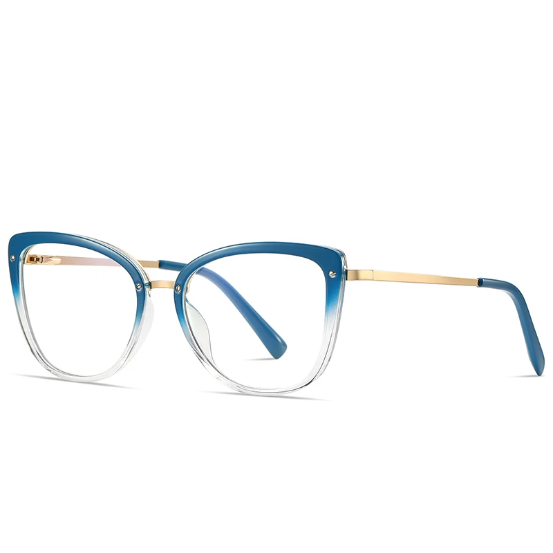 Anti Blue Light Blocking Women\'s Square Glasses Frame Fashion TR90 Radiation Protection Eyeglasses Transparent Eyewear 2076