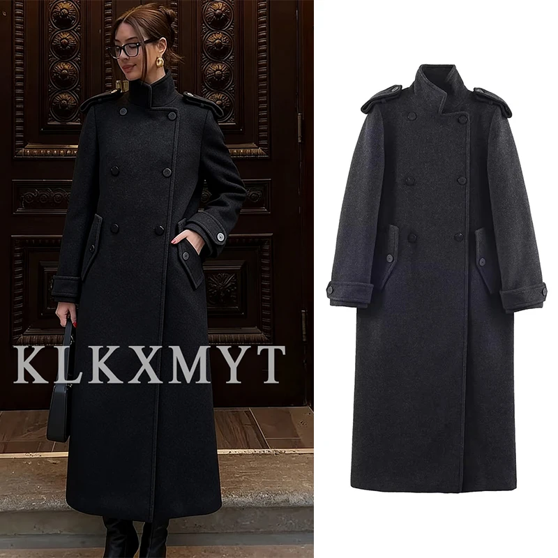 

Women's Leisure Overcoat 2025 Autumn Winter New Fashion Laple Long Sleeves Button Coat Female High Street Elegant New Coats