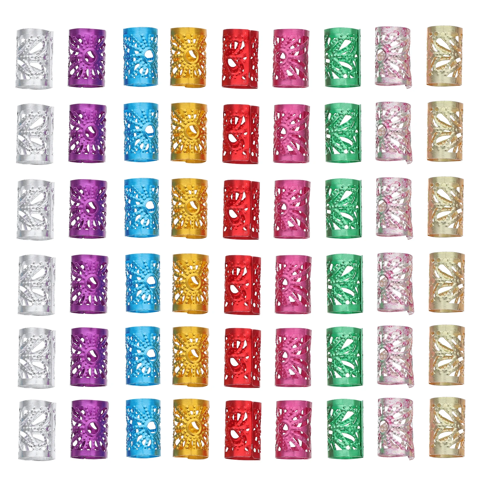 

100Pcs Adjustable Mustache Beads For Braids Styling Rings Hair Extension Accessories Dread Locks Decorative Jewelry