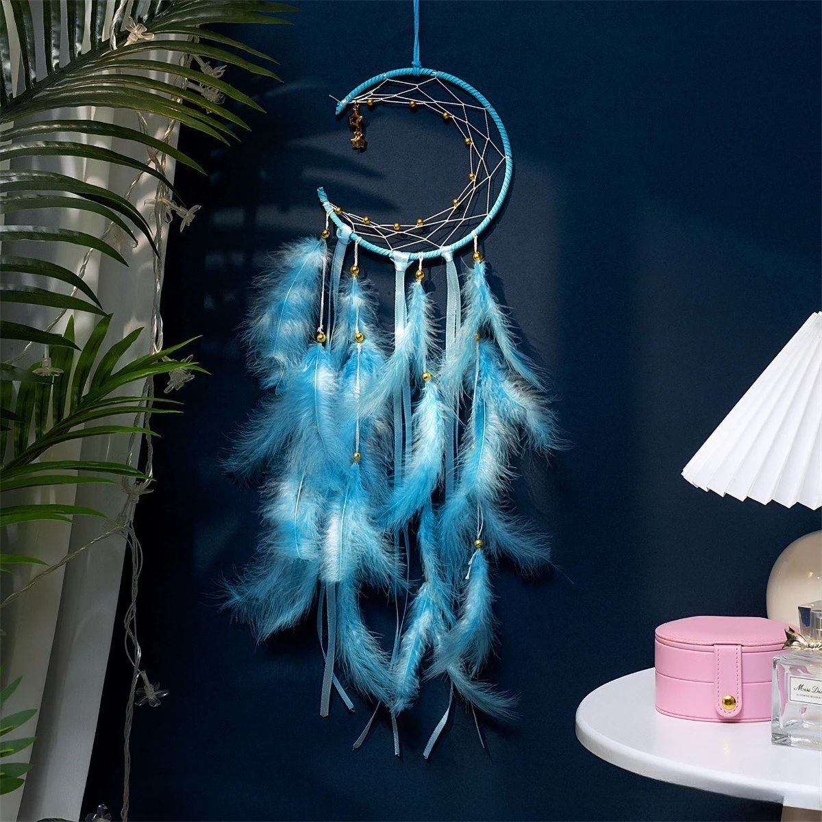 Boho Moon Dreamcatcher - Handmade Wind Chime for Grads, Celestial Pendant Decor Gift