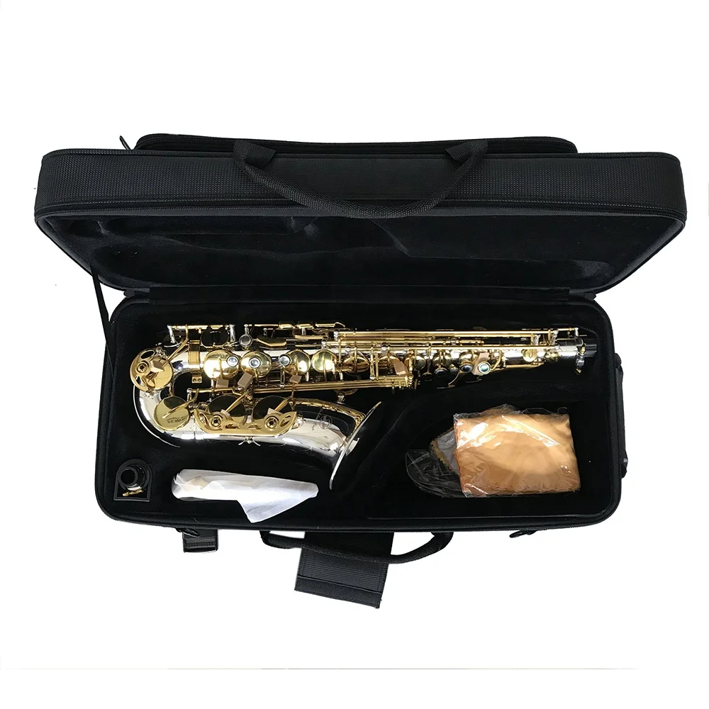 High Quality Brass Instrument Cheap Silver Alto Saxophone JYAS102DSG