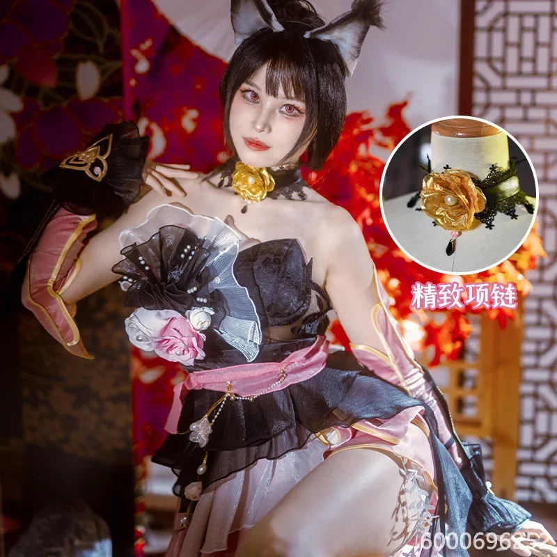 

Naraka Game Kurumi Cosplay Sexy Strapless Exorcist Evil Spirits Princess Ancient Costume Women Dress New Arrival Hot Sale