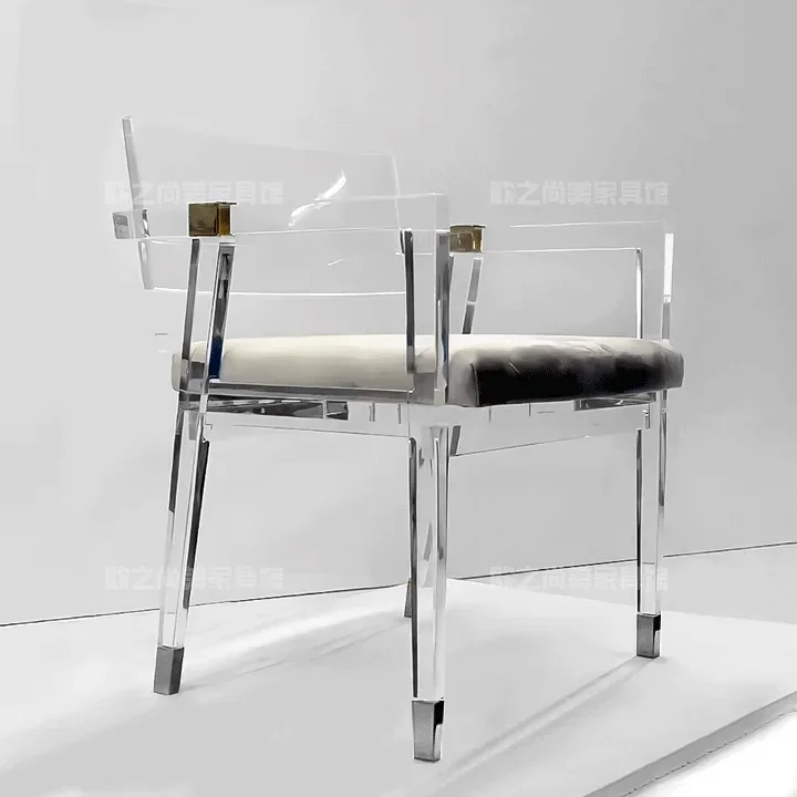 

Modern simple transparent stool household leisure chair back chair creative personality acrylic dining chair