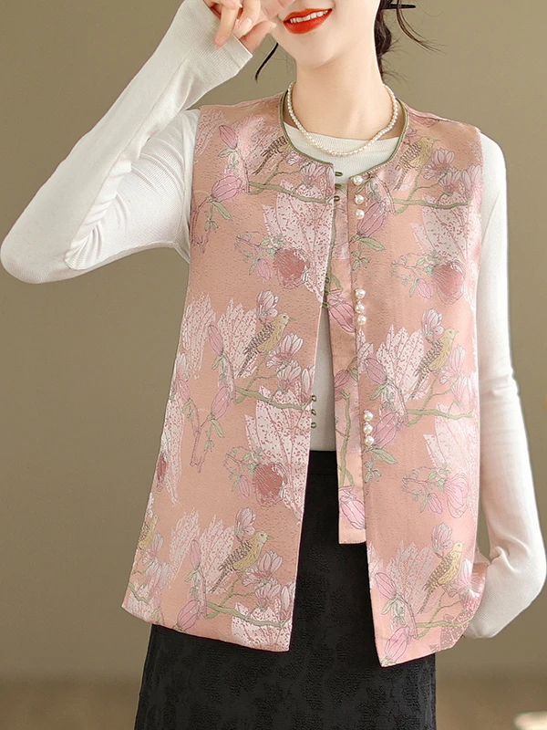 

Элегантный жилет с цветочной вышивкой: модный тренд весна-лето, национальный стиль, топ-боди, женская верхняя одежда для повседневной носки