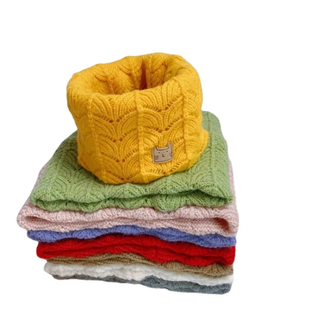High Quality Knitted Kids Warm Knitted Scarves Thick Windproof Children Neck Warmer Elastic Scarf Winter