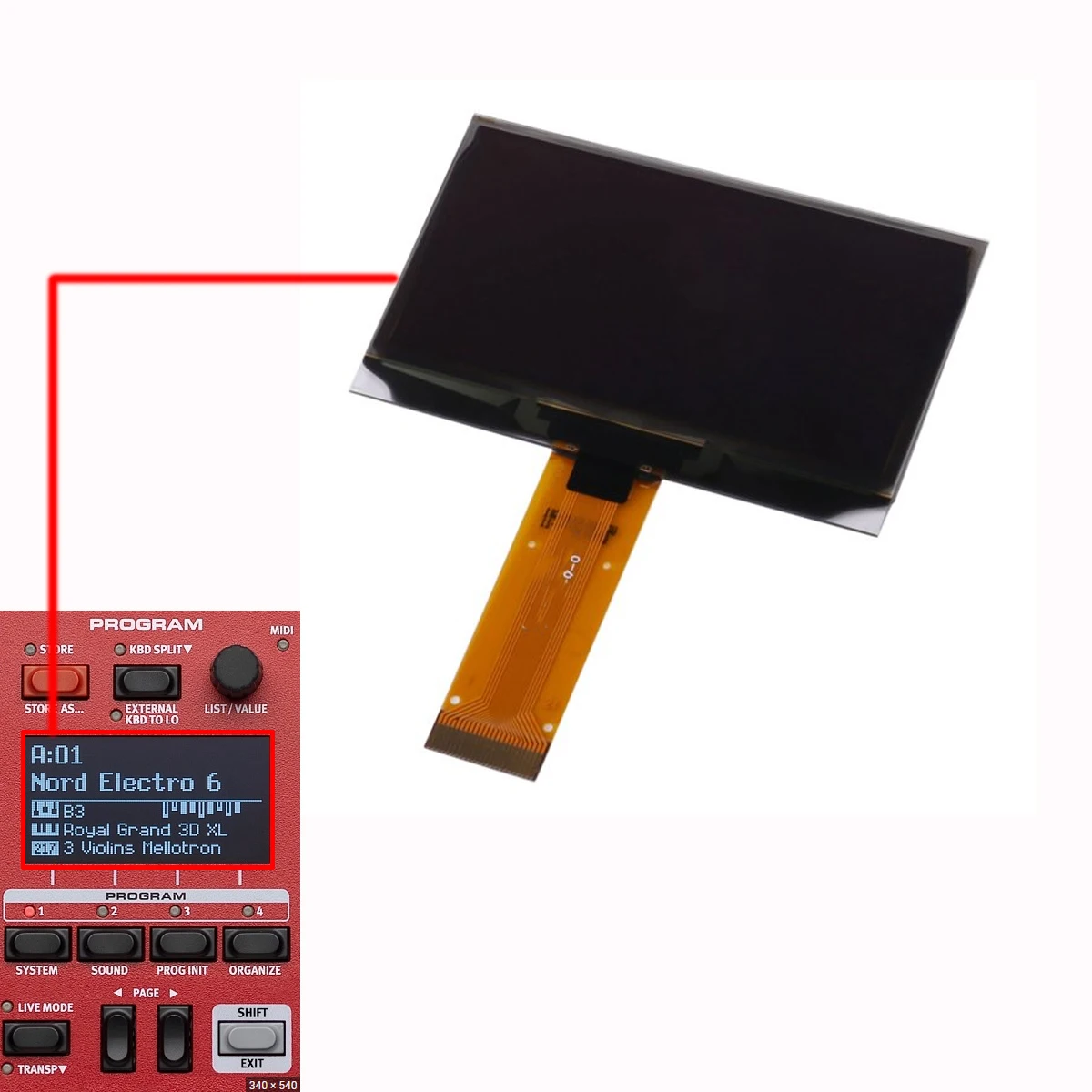 Ekran Lcd z wyświetlaczem OLED dla Nord Electron 6 6D 61 Nord etap 3