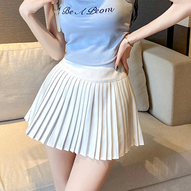 

Корейский стиль, модная милая эластичная плиссированная юбка с высокой талией для женщин