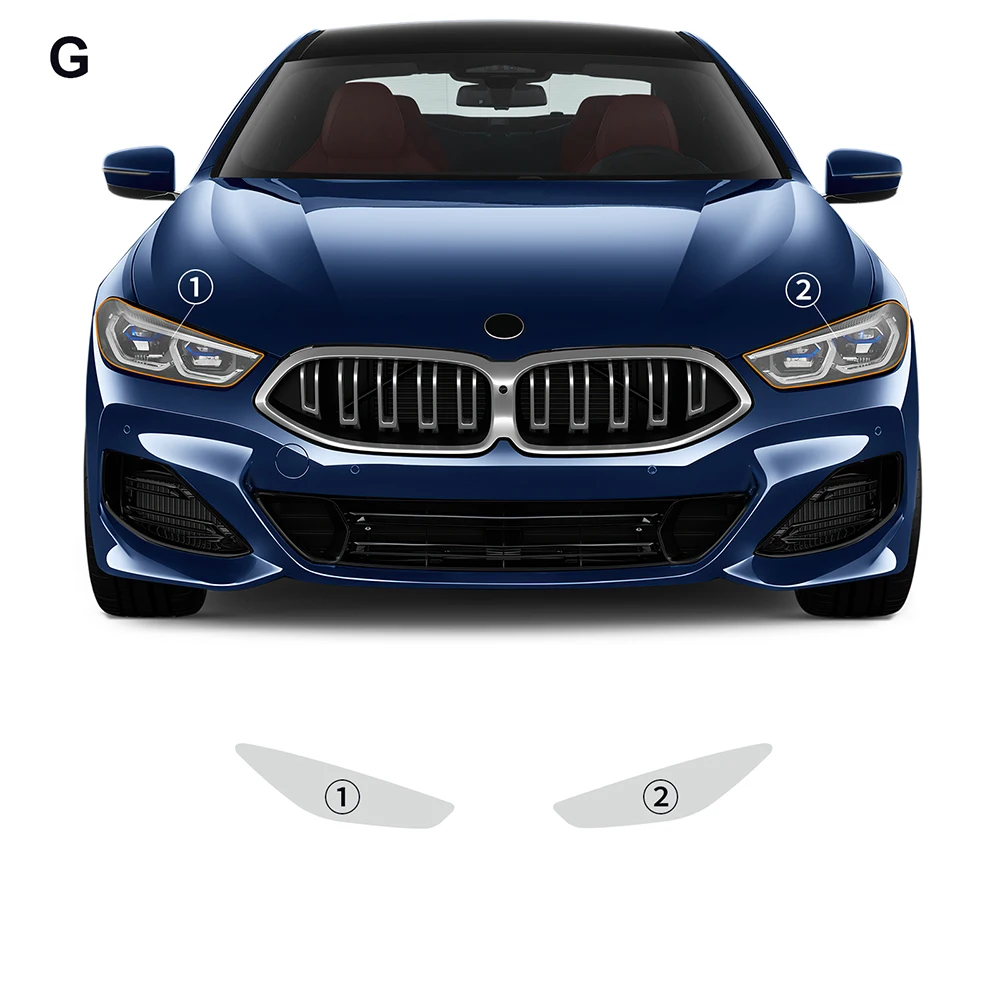 Car Anti-collision Headlight Rearview Mirror Film for BMW 8 SERIES M850I 2019-2024 PPF Transparent Protective Original Stickers