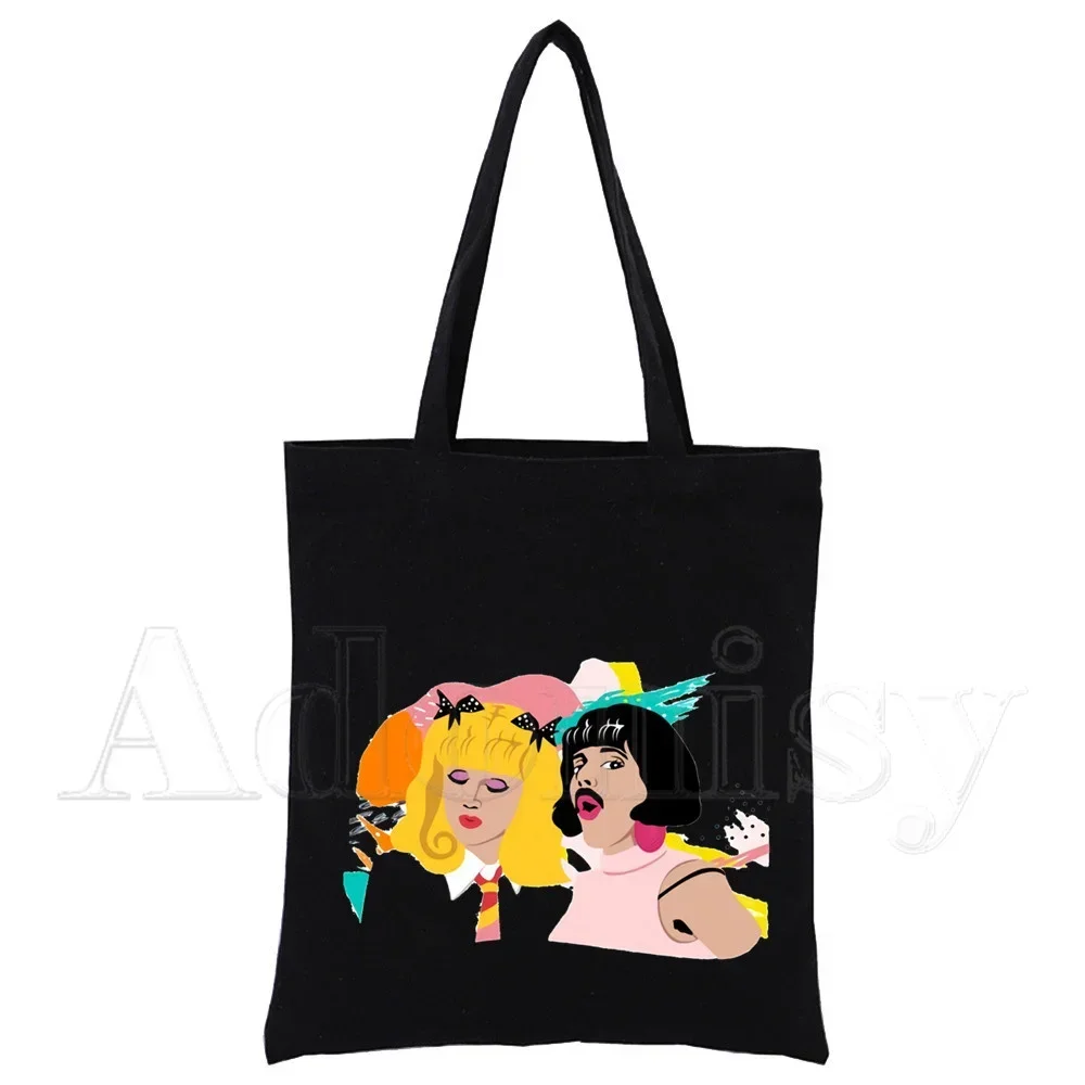 Queen Freddie Mercury Shopping Bag Print Original Design White Unisex Fashion Travel Canvas Bags Black