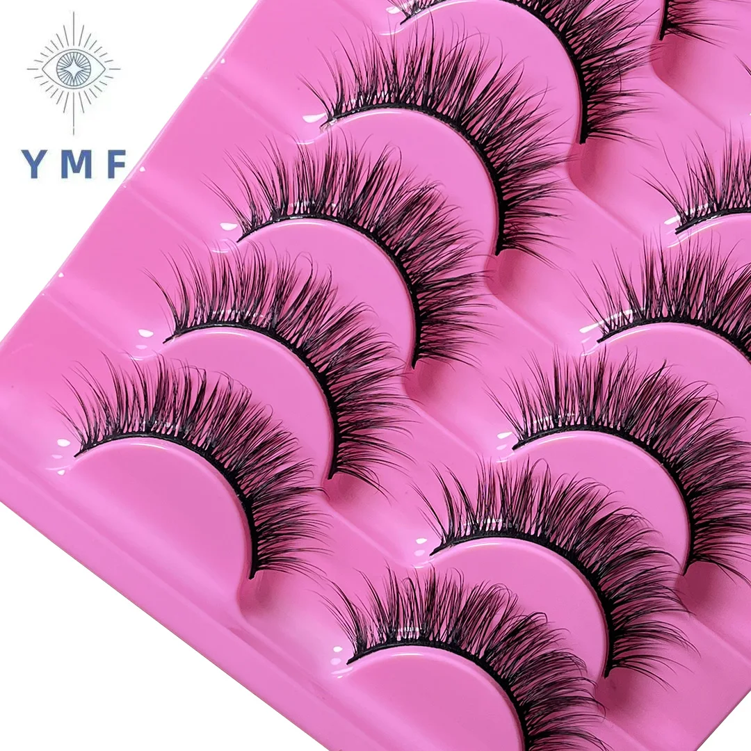 10 Pairs Natural False Eyelashes Manga Lashes 6d Faux  Lashes Soft Winged Natural Realistic Eyelash Extension