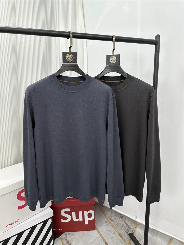 

Модный осенне-зимний вязаный свитер для мужчин с круглым вырезом, мягкий, приятный к коже, комфортный, теплый, с цветочным узором.