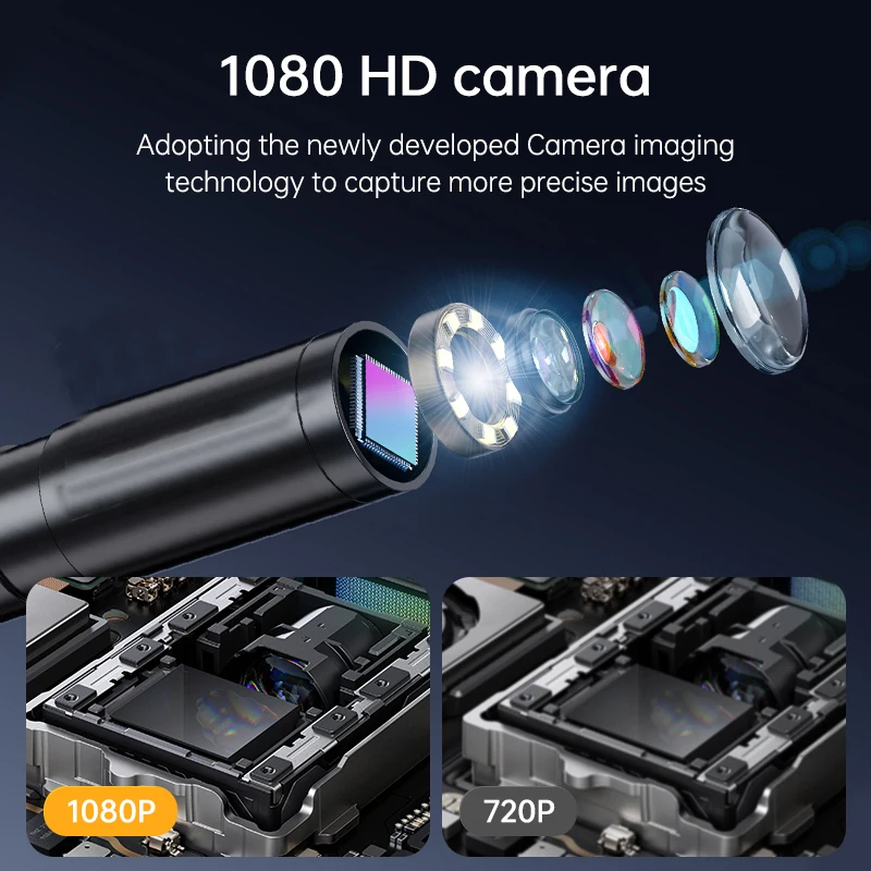 8mm 1080P Endoscope Automotive Boroscope Inspection Device Camera For Apple Iphone IOS Smart Phone Android Type C Cars Mobile