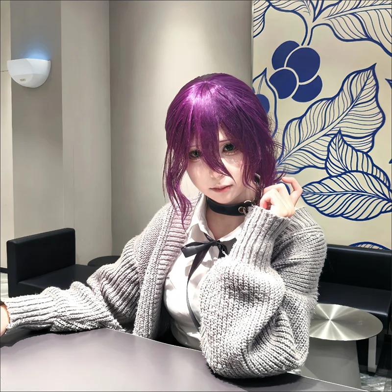 Anime tronçonneuse homme Reze Cosplay tour de cou collier en cuir PU Punk collier tirer anneau chaîne pendentif bijoux unisexe accessoires de fête