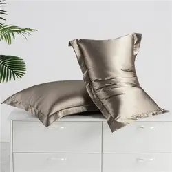 Natural Mulberry Silk Satin Pillowcase for Hair and Skin Superior Quality Pillow Case Solid Color Bedding Pillow Case Cover