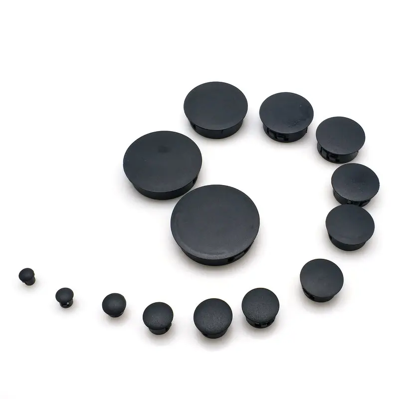 

15.5-201.5mm Black Silicone Rubber Hole Caps T-type Plug Cover Snap-on Gasket Blanking End Cap Seal Stopper Waterproof Dust Seal