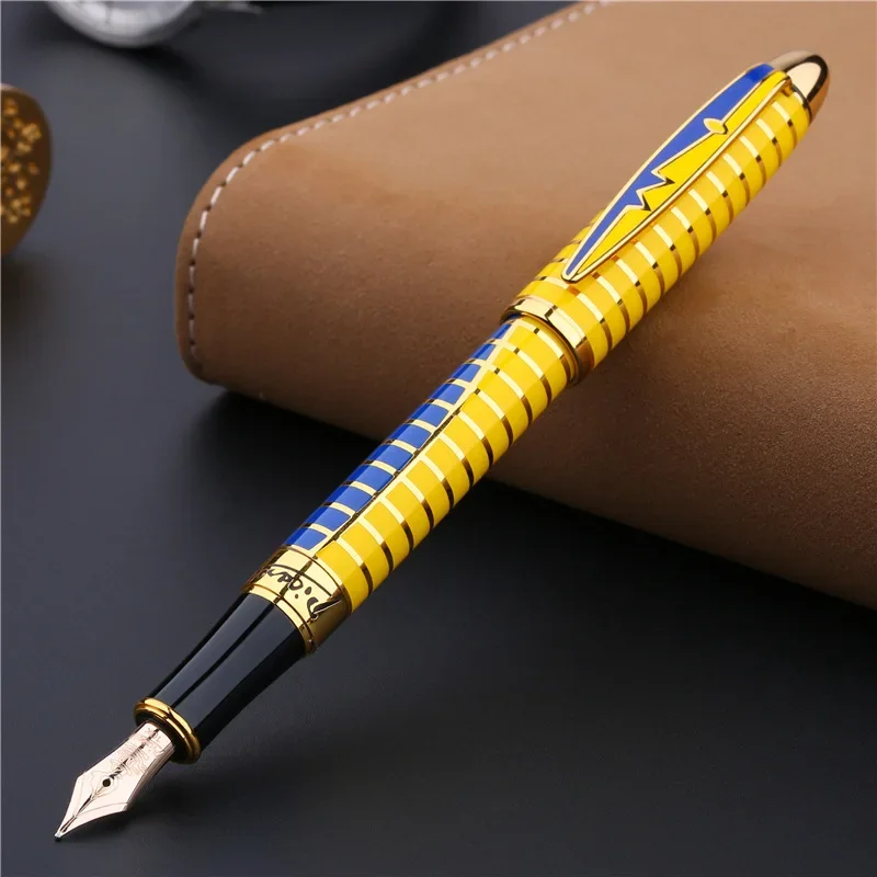 Picasso PS-81 Round Dance of Flowers 10K Gold Nib Fountain Pen Sea Blue Color for Writing Gift Collection , Wooden Box Option
