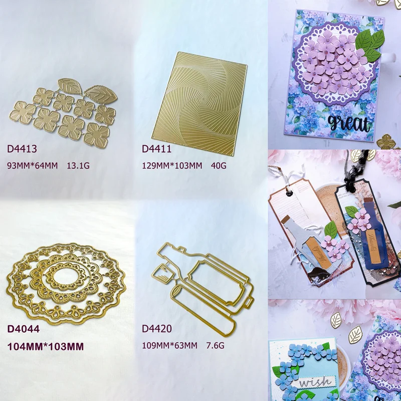 Metal Cutting Dies Flower Leaf Doily Message Bottle Background Stencil For DIY Scrapbooking Journal Card Making Paper Craft