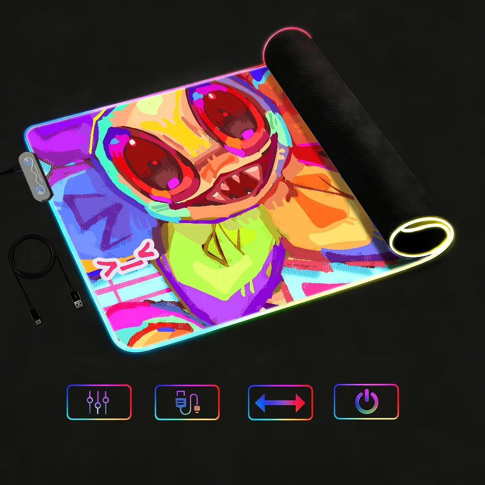 D-Dandys W-WorldS Mouse Pad RGB LED Non-slip Desk Mat Rubber Gaming Accessories Large XXL Computer Office Keyboard Carpet