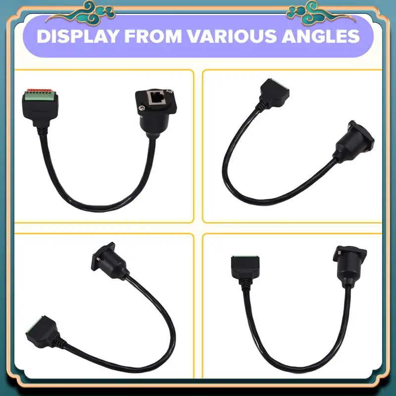 (New)-RJ45 8P8C Female Panel Mount Cable To Spring Terminal For Secure Ethernet Connection